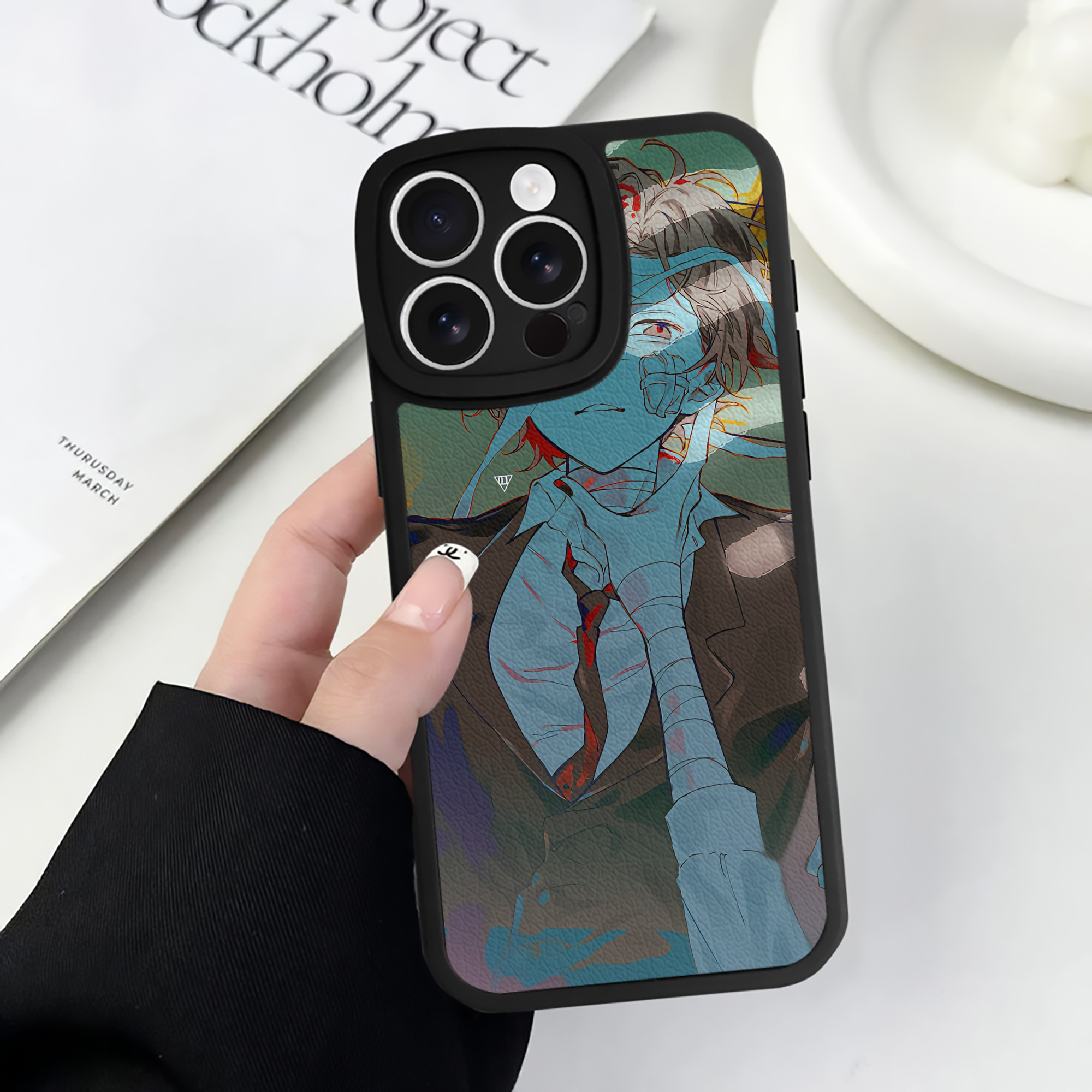 （画像用） 文豪ストレイドッグス Bungo Stray Dogs 【iPhone 16シリーズ対応】シリコンスマホケース（レザー調） 材質：シリコン